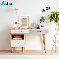 Aidia  โต๊ะเขียนหนังสือสไตล์นอร์ดิกพร้อมตู้ด้านข้าง W42xL134xH125 cm. โต๊ะ โต๊ะไม้ โต๊ะทำงาน  Nordic Study Table