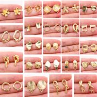 4pcs/lot Earrings Studs Accessories Jewelry Findings amp; Components Earring Accessories Golden Distorted Earrings Base Studs P84