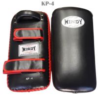 Windy Kick pads Flat KP-4 Black-Red Genuine Leather For training Muay Thai MMA K1 เป้าเตะ วินดี้ แบบตรง สำหรับซ้อมมวยไทย ทำจากหนังแท้ สีดำ ขอบแดง