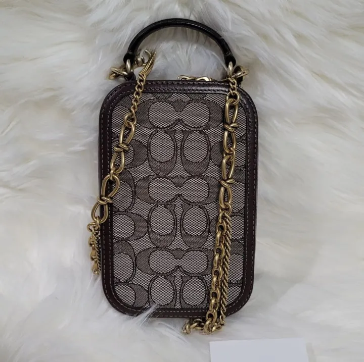 Coach Alie Women's Camera Bag In Signature Jacquard 4866 Brown