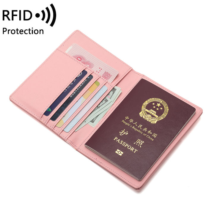 แปรงป้องกันการโจรกรรมกระเป๋าหนังสือเดินทางสำหรับทั้งหญิงและชายอเนกประสงค์กระเป๋าเอกสารที่ใส่ตั๋ว-dompet-travel-ในต่างประเทศ