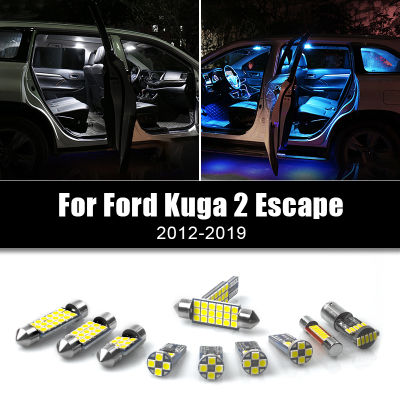 รถยนต์ LED หลอดไฟภายในอ่านโคมไฟลำต้นไฟป้ายทะเบียนสำหรับฟอร์ด Kuga 2หนี2012-2014 2015 2016 2017 2019อุปกรณ์เสริม