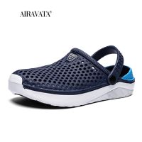 【CW】 Clogs Men Beach Sandals Platform Breathable Shoes Outdoor Slippers Soft