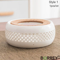 BORREY Ceramic Teapot Warmer Holder Base Tea Warmer Insulation Base Tea Coffee Water Warmer Candle Heating Base Holder Teaware