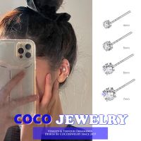 COCOJEWELRY ต่างหู925เงินสเตอร์ลิงต่างหูกระดูกเล็บน่ารักสำหรับผู้หญิง Tindik Telinga ต่างหูเพทายสีเงิน S999ไม่มีหูใส่นอน