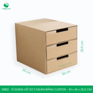 MS02 - 33x26x25.5 cm - Tủ đựng hồ sơ 3 ngăn bằng carton