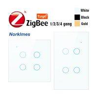 ZigBee smart home wifi wall touch switch2/3 way Tempered glass panel Whole house light control switchAC85-240V1/2/3/4 gang