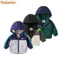 Rolanko Windbreaker สำหรับเด็กแจ็คเก็ตขนแกะเรียงราย Hooded Zipper Coat ฤดูใบไม้ร่วงฤดูหนาว Thicken เสื้อผ้าเด็กกันน้ำ Outerwear ชุดลำลอง