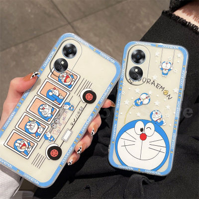 เคสใหม่ OPPO A78 5G เคสซิลิโคนนิ่มลายการ์ตูนโดราเอมอนน่ารัก Oppo A78 2023 TPU ปกป้องเลนส์กรอบโทรศัพท์กันชน