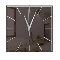 ZZOOI Fashion Creative Geometry Square Shape Acrylic Wall Clock Living Room Background Mirror Sticker Quartz Clock Home Decor