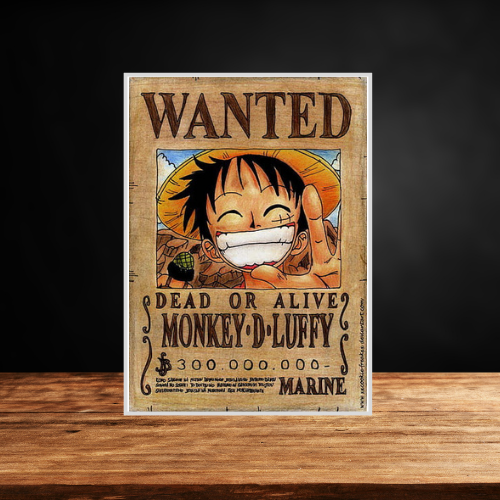 ONE PIECE COLLECTABLE Wanted Designs A4 Size Flat type Photo Print ...