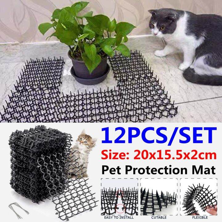 12pcs Cat Scat Repellent Mat Plastic Spike,AntiCats Network Digging