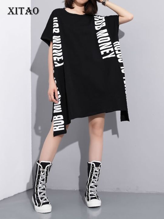 xitao-dress-loose-women-letter-print-t-shirt-dress