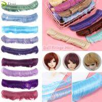 DEMI 1PC 1005ซม. อุณหภูมิสูง แฮนด์เมด ขนตุ๊กตา 1/6 1/4 1/3 วิกผมหยิกสั้น มินิเดรส