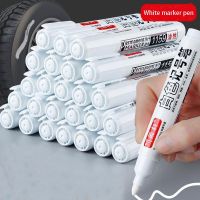 【CW】3Pcs White Marker Pen Alcohol Paint Oily Waterproof Tire Painting Graffiti Pens Permanent Gel Pen for Fabric Wood Leather Marker