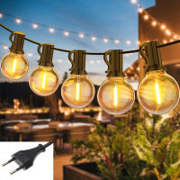 25FT Patio String Light คริสต์มาส G40 Globe Festoon หลอดไฟ Fairy String Light สวนกลางแจ้ง Garland Party งานแต่งงานตกแต่ง