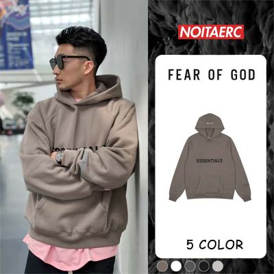 Essentials FEAR OF GOD เสื้อแจ็กเก็ตกันหนาว มีฮู้ด ผ้าฟลีซ โอเวอร์ไซซ์ พิมพ์ลายตัวอักษร FOG 5 สี