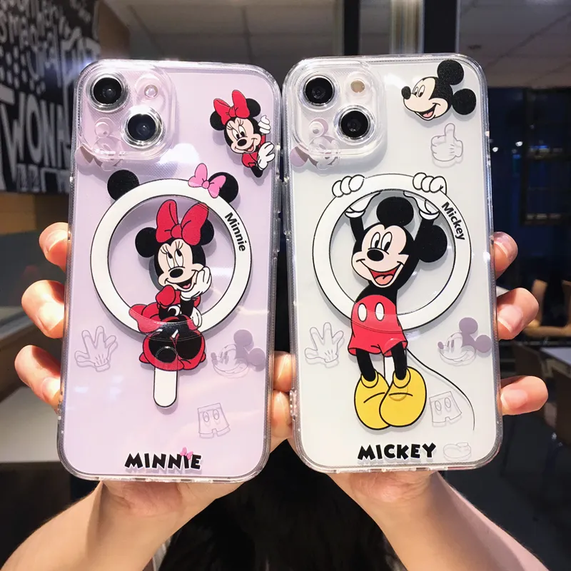 イングレム Inglem iPhone 15 Pro Max Case, Disney Hybrid Case, Charaful Multi  Mickey Mouse