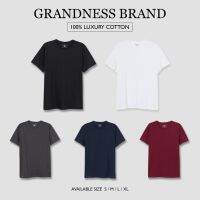 COD  ✌Grandness เสื้อคอกลม Luxury Cotton  รุ่น LX115-9 ( สีดำสีขาวสีกรมสีเทาสีเลือดหมู )☛