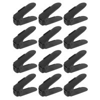 Adjustable Shoe Organizer-Shoe Slot Space Saver Rack Holder (12 Pcs-Black)