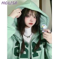 Molisa Fashion เสื้อฮู้ด เสื้อแขนยาวอบอุ่น หลวมและสบาย ๆ สไตล์ขี้เกียจย้อนยุคอเมริกัน 2023NEW WWY2390WEP 37Z230913