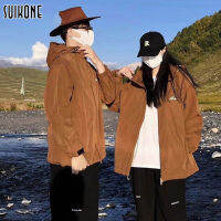 Suikone เสื้อแจ็คเก็ตวรรณกรรมสีทึบเทรนด์สำหรับผู้ชายเสื้อผ้าแนวป๊อปแขนยาวเทรนด์กลางแจ้งมีซิปสำหรับใส่เล่นกีฬาได้หลายโอกาส