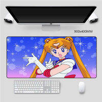 Cute Anime Cherry Blossom Sailor Moon Laptop Large Locked Mouse Pad Illustration Keyboard Game Pads Cartoon Printing Mat