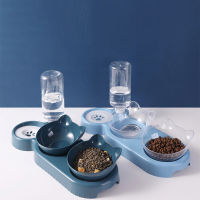 Cat Bowl Automatic Feeder 500ML Cat Feeder Bowl With Dog Water Bottle Automatic Drinking Bowl Cat Food Bowl Waterer