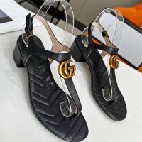 2023 New Summer Leather Clamping Open Toe Metal Sandals with Thick Heels for Womens Fashion Versatile