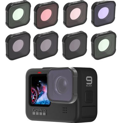ตัวกรองขนาดเล็กสีดำสำหรับ Gopro Hero 9สีดำ/10/11/11/11ตัวกรอง CPL UV ND 8 16 32เลนส์สีแดงกล้องอุปกรณ์เสริมสำหรับกีฬา
