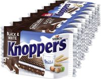 Knoppers Black  &amp; White 1 ซอง น้ำหนัก 25 กรัม 1 แพ็ค มี 8 ซอง BBF 01/03/24