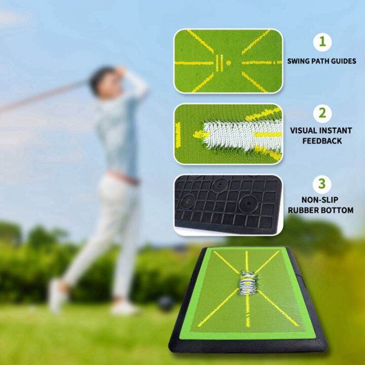 1-piece-club-path-feedback-golf-practice-mats-golf-impact-mat-golf-accessories-black-amp-green