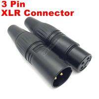 ข้อเสนอพิเศษ1ชิ้น3-Pin XLR ชาย/หญิงไมโครโฟนสายไมโครโฟนขั้วต่อพร้อมกรอบสีดำและหน้าสัมผัส