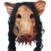 Halloween Scary Mask Novelty Pig Head Horror with Hair Masks Caveira Cosplay Costume Realistic Latex Festival Supplies Wolf Mask