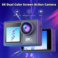 5K 30FPS กล้องแอคชั่นแคมเมรา Dual IPS หน้าจอกันน้ำกล้องกีฬา170องศามุมกว้างจักรยานดำน้ำกล้อง Wifi Loop Video SD 128GB