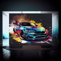 บทคัดย่อกีฬารถ Street Graffiti Art ภาพวาดผ้าใบคลาสสิก M4 Supercar Wall พิมพ์หรูหรา Racing โปสเตอร์ตกแต่งห้องนั่งเล่น