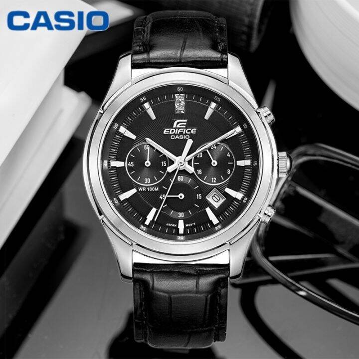 สินค้าขายดี-คาสิโอ-edifice-chronograph-นาฬิกาผู้ชาย-สายหนัง-รุ่น-efr-517l-7a-พร้อมกล่อง