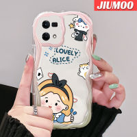 เคส JIUMOO สำหรับ OPPO Reno 7 4G Reno 8 4G F21 Pro F21s Reno 4 Pro Reno 6เคสการ์ตูนน่ารักอลิซสาวเนื้อครีมกันกระแทกแบบใสนิ่มเคสมือถือโปร่งใสลายกล้องถ่ายรูปสร้างสรรค์เรียบง่ายฝาครอบป้องกันอ่อนโยน