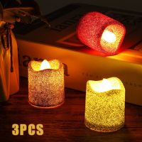 Flameless Flickering Led Candles Glitter Light Tealight Led Battery Power Lamp Electronic Votive Led Lamp Halloween Home Decor