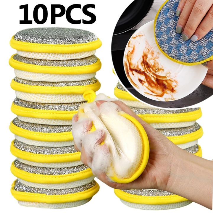 8pcs Cartoon Dishwashing Sponge Washing Scrubbing Sponges Pan Washing  Sponge Adorable Kitchenware Cleaner Kitchen Accessory Thickened Sponge Home