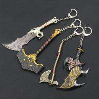 Game of War 5 Ragnarok Keychains Thors Mjolnir Kratos Blades Exile Leviathan Axe Chaos Pendant Keyring