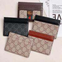 ♔ K014 GUCCI PU หนัง Unisex กระเป๋าสตางค์5ช่องใส่การ์ดแบบ Ultra Slim สำหรับธุรกิจ ID Card