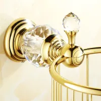 Paper Holders Gold Crystal Wall Mounted Bathroom Accessories Toilet Paper Holders Black Bathroom WC Basket Tissue Holder HK-35