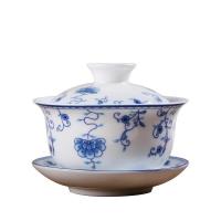 ชุดหม้อเครื่องลายครามจีนถ้วยน้ำชาเซรามิกจาก Gaiwan 150มล. 1ชิ้นกระติกน้ำสำหรับเดินทางถ้วยน้ำชาทาสีด้วยมืออุปกรณ์เสริม