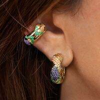 Itenice Ethnic Crystal Earcuffs For Women Bohemia Rhinestone Ear Cuff Ear Climber Earrings Clip On Ears Punk Boho Color Rainbow