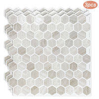 Hexagonal Peel and Stick Wallpaper Backspalsh Tile Sticker for Wall Decor - 3 Sheet