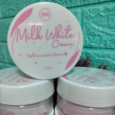 หัวเชื้อนมสด  เอ็มเอ็น มิลค์ ไวท์ ครีม   MN milk White Cream  ผลิตภัณฑ์บำรุงผิวกาย   ขนาด 100 กรัม