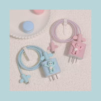 Cute girly style ~ Original Bear ~ Apple 12 Data Cable Case 11 Mobile Phone Charger Plug Anti-Break