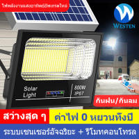 WESTEN ?รับประกัน 20ปี? ไฟโซล่าเซลล์ ไฟโซล่าเซล 150w 200w 300w 500w 800w 1000w 1500w 2000w โคมไฟโซลาเซลล์ แท้ ไฟ led ไฟภายนอกอาคาร สีขาวไฟสปอร์ตไลท์ solar light กันน้ำ IP67