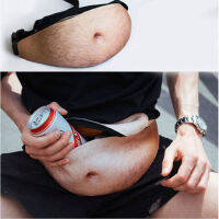 ?Xiaomi? Fashion 3D Pockets PU Novelty Men Beer Belly Waist Bag Travel Phone Anti-theft Organizer Waist package Dad Bag